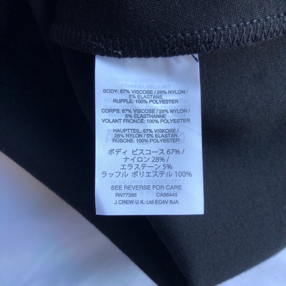 JCrew Black Organza Ruffle Off The Shoulder Long Sleeve Top Size Large NWT - Picture 13 of 15